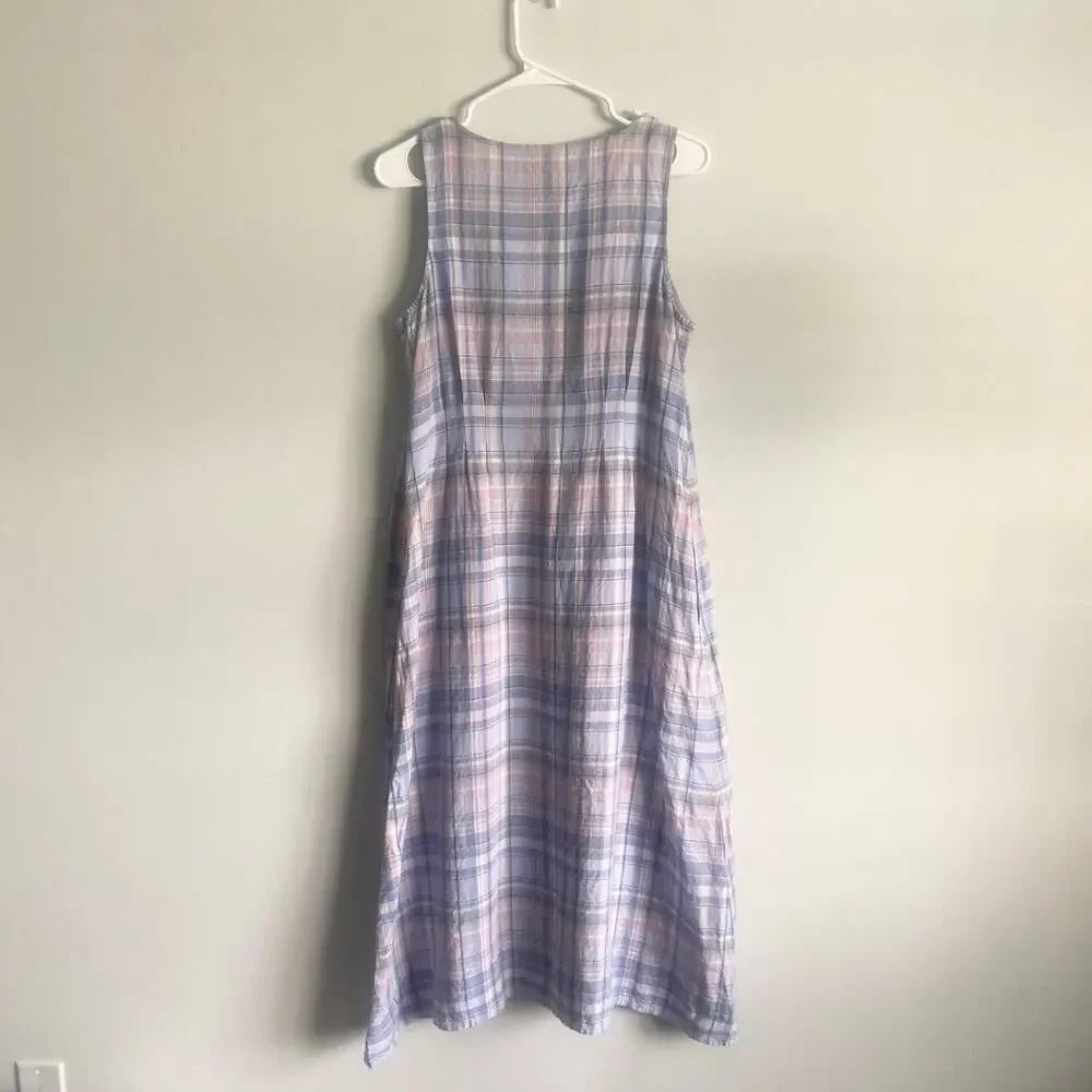 J. Jill Love Linen Rain Drop Multi Sleeveless A Line Shift Maxi Dress Medium - Picture 10 of 10